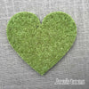 Joe's Toes big heart patch in green thick wool felt with punched holes