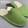 Joe's Toes felt slipper kit in green wool felt