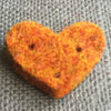 Joe's Toes mini heart in marmalade colour thick wool felt.