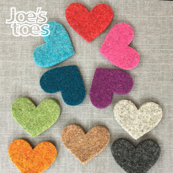 Joe's Toes small felt hearts