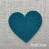 Joe's Toes big heart patch in teal thick wool felt with punched holes