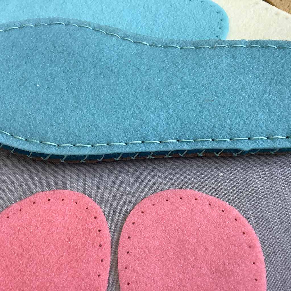 Joe's Toe pink and blue creped soles