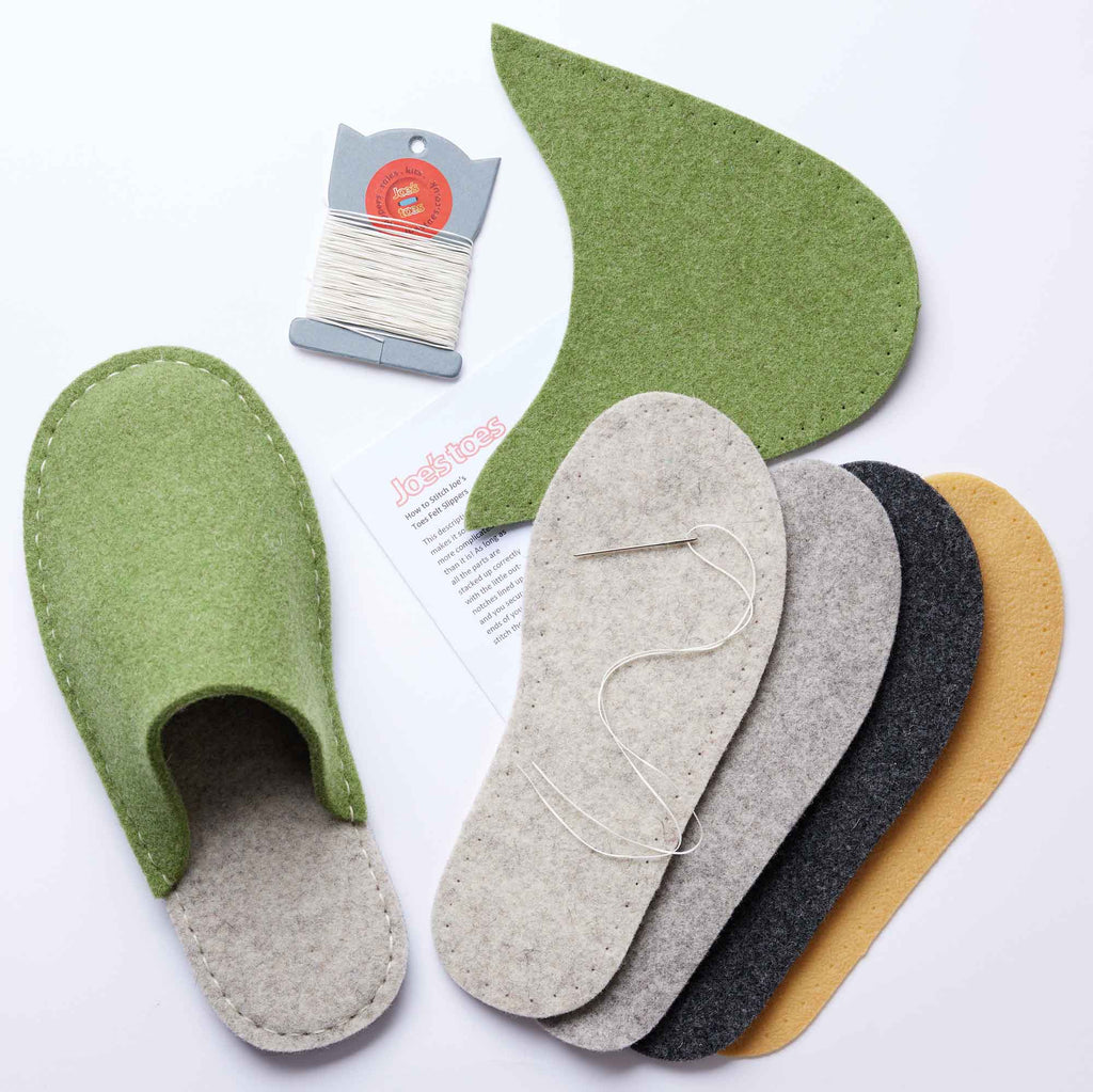 Joe_s-Toes-green-felt-slipper-kit-with-crepe-rubber-sole