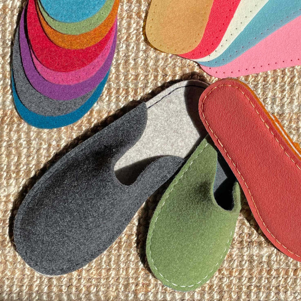 Joe's Toes felt slipper kits with crepe rubber soles