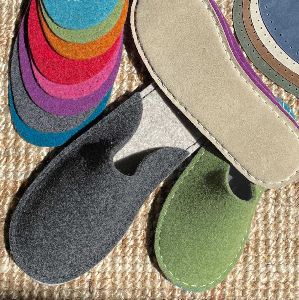 Joe's Toes felt slipper kits with suede leather soles