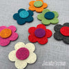 Joe's Toes Big Felt Flower Patches with punched holes