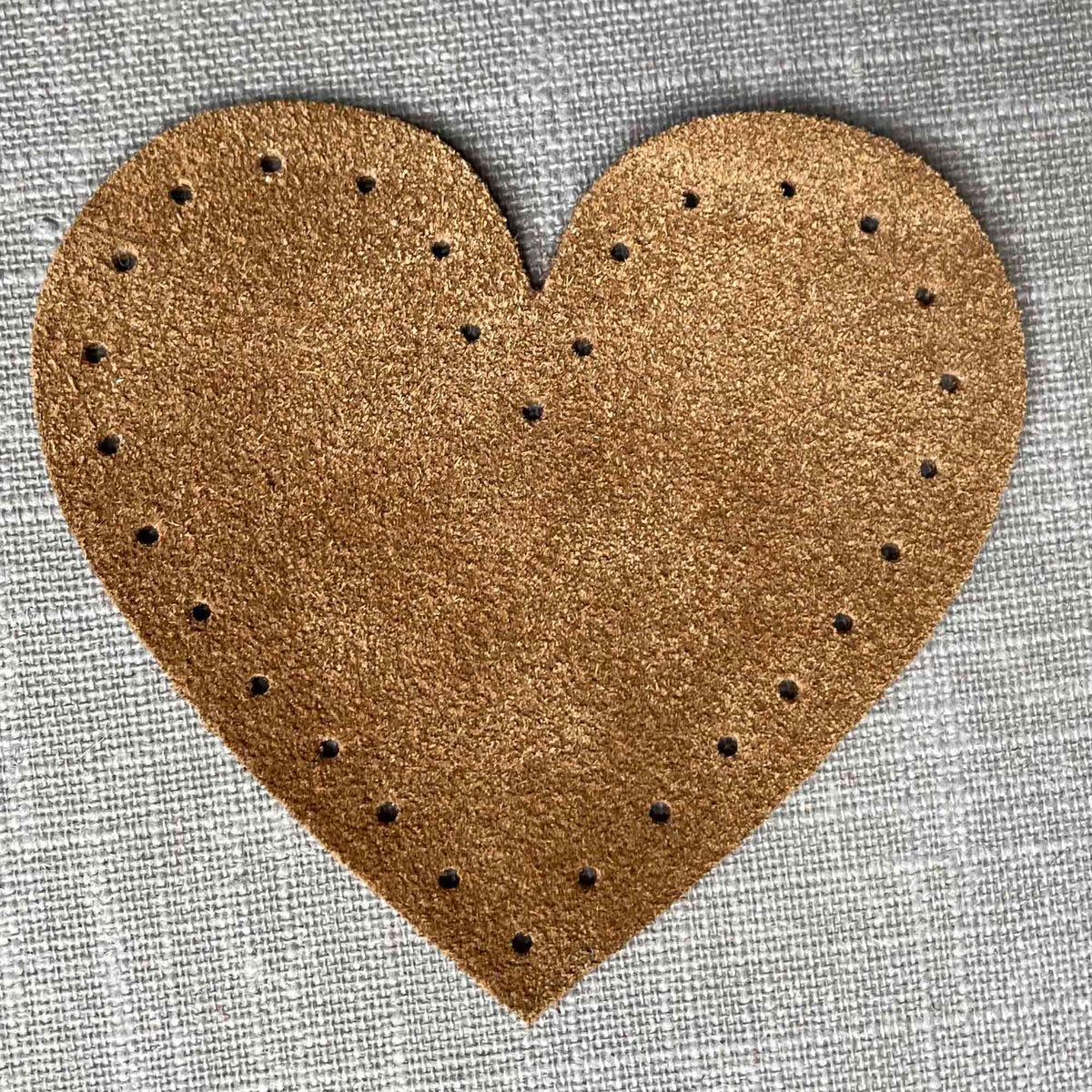 Big Suede Heart Patches with punched holes – Joe's Toes