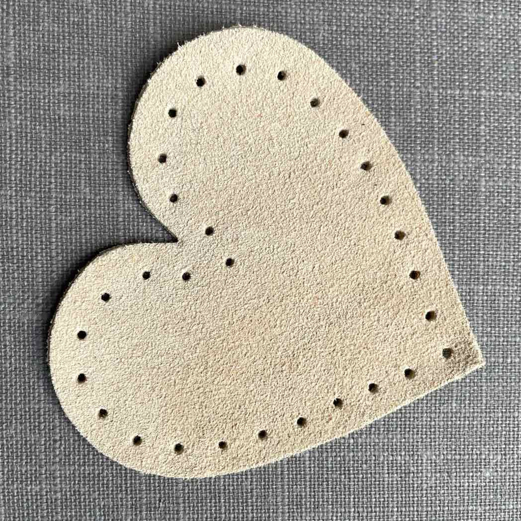 Joe's Toes Big Suede Heart Patches with punched holes