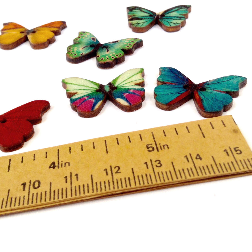 Butterfly Painted Wooden Buttons - Joe's Toes  - 2