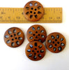 Wooden Buttons - carved - Joe's Toes  - 2