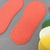 Joe's Toes Crepe Rubber Soles with stitch holes, colour coral