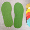 Joe's Toes Crepe Rubber Soles with stitch holes, colour green