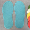 Joe's Toes Crepe Rubber Soles with stitch holes, colour turquoise 