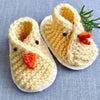Joe's Toes baby chick slippers in soft wool yarn with wool felt soles