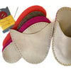 Joe's Toes luxe slipper kit in natural suede with crepe rubber soles