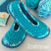 Joe's Toes Sarah crochet slipper in turquoise mix
