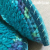 Joe's Toes Sarah crochet slipper kit parts in Turquoise Mix close up sole side