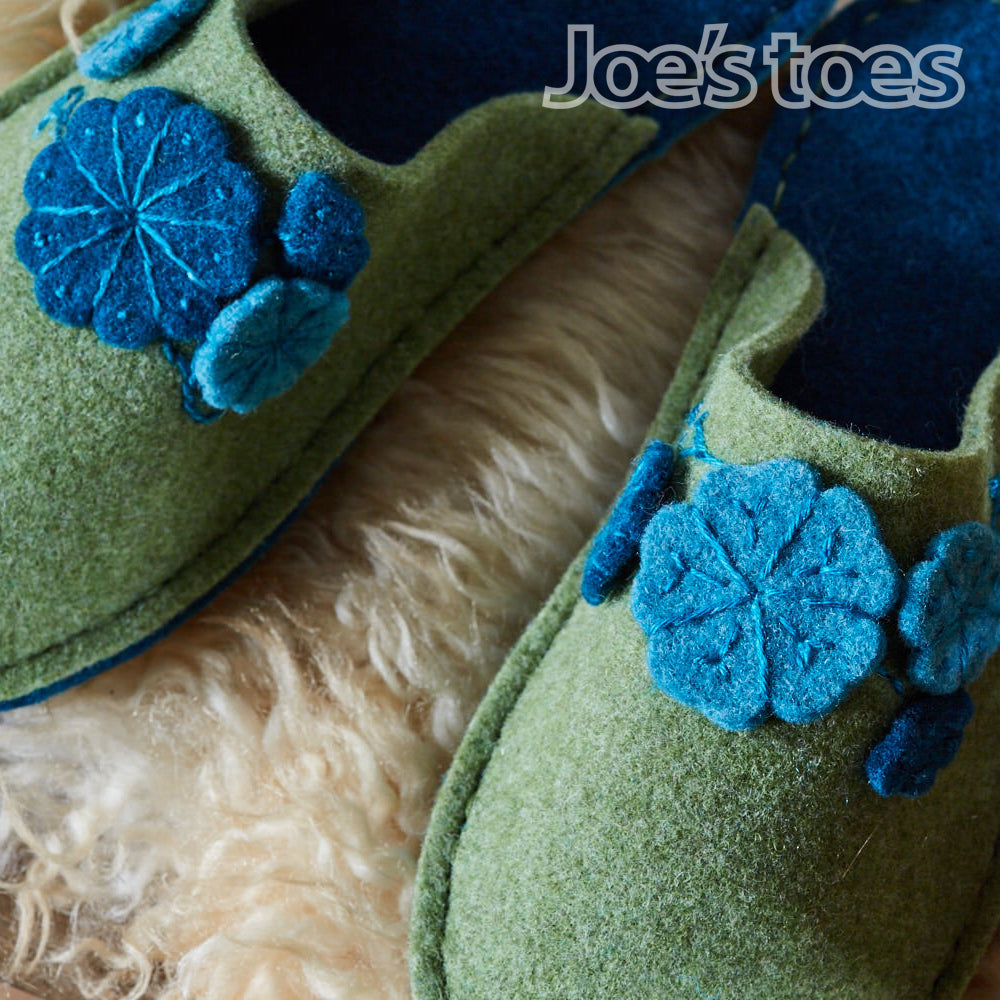 Joe's Toes Felt Flower Slippers in Fuchsia - Main Image