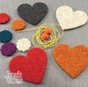 Joe's Toes felt garland kit components, 1.5m cord, felt flowers and large felt hearts with two pompoms