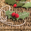 stitched holly leaves and berries