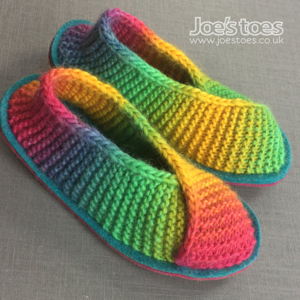 Joe's Toes Rainbow wool crossover slippers