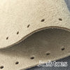 Joe's Toes natural suede slipper sole close up showing punched holes