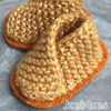 Joe's Toes gold baby slippers in soft sparkle yarn