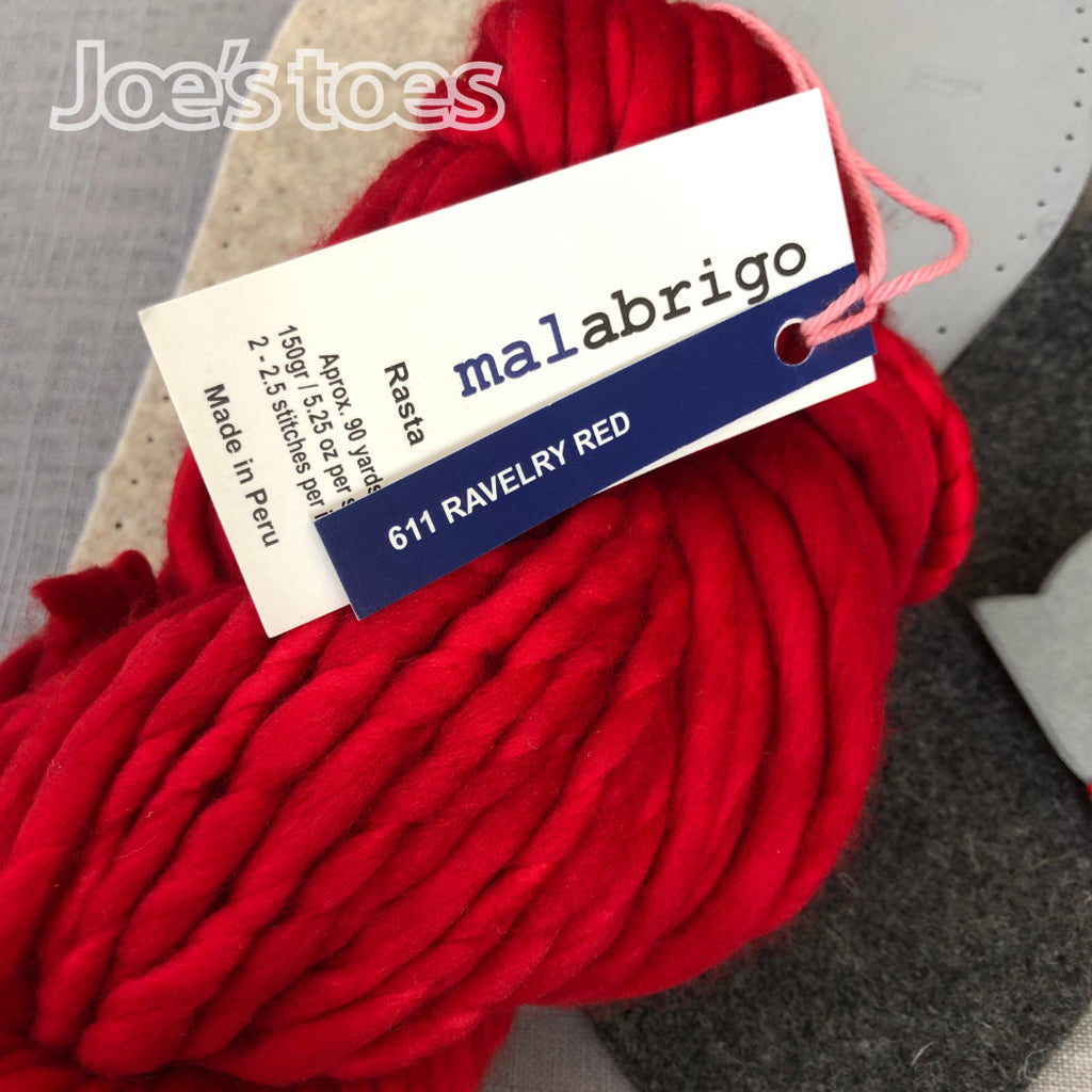 Malagrigo Rasta yarn in Ravelry Red