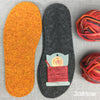 Joe's Toes knitted crossover slipper kit in Volcano with felt soles