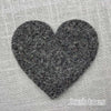 Joe's Toes big heart patch in charcoal grey thick wool felt with punched holes
