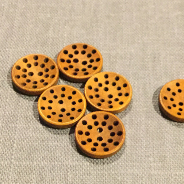 Pierced Wooden Button - Joe's Toes  - 1
