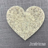 Joe's Toes big heart patch in light grey thick wool felt with punched holes