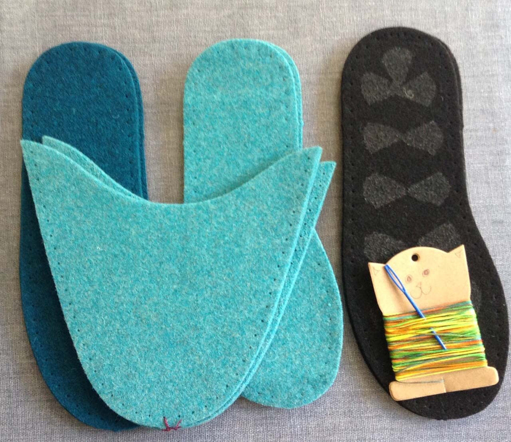 Complete Slipper Kit - Turquoise & Teal UK sizes - Joe's Toes  - 1
