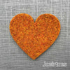 Joe's Toes big heart patch in marmalade orange thick wool felt with punched holes