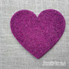 Joe's Toes big heart patch in purple thick wool felt with punched holes