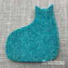 Joe's Toes wool felt cat in turquoise